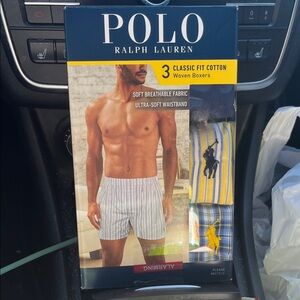 Polo Ralph Lauren Classic Cotton Woven Men's Boxers - Blue, Yellow, Plaid 3pk